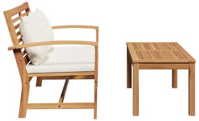 vidaXL Σετ Καναπέ Κήπου 2 pcs Καστανό Μασίφ ξύλο teak