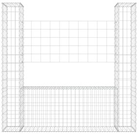 vidaXL Συρματοκιβώτιο σε U Σχήμα με 2 Στύλους 140x20x150 εκ. Σιδερένιο