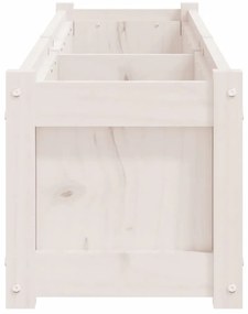 vidaXL Ζαρντινιέρα Λευκή 150 x 31 x 31 εκ. από Μασίφ Ξύλο Πεύκου