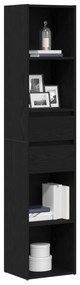 vidaXL Βιβλιοθήκη Μονάδα Μαύρο Δρυς 36x30x171 εκ Επεξεργασμένο ξύλο