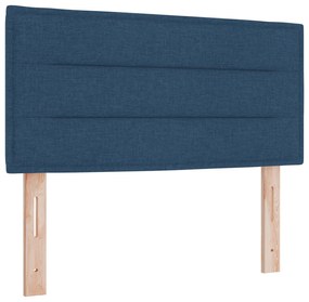 vidaXL κρεβάτι με ελατηρία και στρώμα  - Μπλε, 90x190 εκ., Ύφασμα