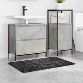 vidaXL Πατάκι μπάνιου Σκούρο γκρι 60 x 90 cm Πολυπροπυλένιο