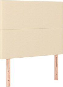vidaXL Κρεβάτι Boxspring με Στρώμα Κρεμ 90x190 εκ.Υφασμάτινο