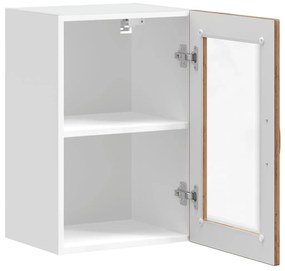 vidaXL Ντουλάπι τοίχου κουζίνας με γυάλινη πόρτα Porto Παλιό ξύλο