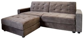 Καναπές Κρεβάτι Τριθέσιος JACKSON και Σκαμπώ Ύφασμα Γκρι 193x81x77cm