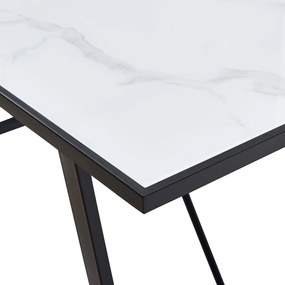 vidaXL Τραπεζαρία Λευκή 160 x 80 x 75 εκ. από Ψημένο Γυαλί