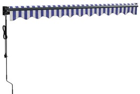 vidaXL Τέντα Πτυσσόμενη Αυτόματη Μπλε και Λευκή 3,5 x 2,5 μ.