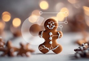 Intra Συλλεκτικό Ξύλινο Παζλ Plywood 4mm - Μπισκότο Gingerbread Man με γιορτινά φώτα Σε Ξύλινο Κουτί - Διαστάσεις: 10x10 cm – 25 κομμάτια