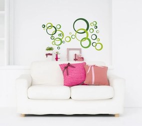 Διακοσμητικά αυτοκόλλητα τοίχου πράσινοι κύκλοι - 50x70