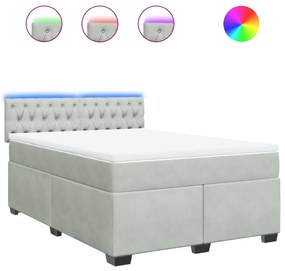 ΚΡΕΒΑΤΙ BOXSPRING ΜΕ ΣΤΡΩΜΑ ΑΝΟΙΧΤΟ ΓΚΡΙ 140X190 ΕΚ. ΒΕΛΟΥΔΙΝΟ 3288612