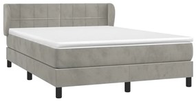 ΚΡΕΒΑΤΙ BOXSPRING ΜΕ ΣΤΡΩΜΑ ΑΝΟΙΧΤΟ ΓΚΡΙ 140X190 ΕΚ. ΒΕΛΟΥΔΙΝΟ 3127487