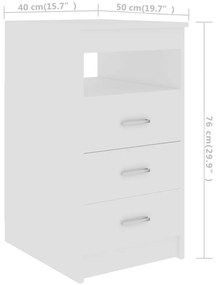 vidaXL Συρταριέρα Λευκή 40 x 50 x 76 εκ. από Επεξεργασμένο Ξύλο