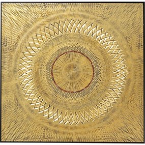 Διακοσμητικό Τοίχου Γεωμετρικός Κύκλος Τέχνης Χρυσός 120x3.5x120εκ - Χρυσό