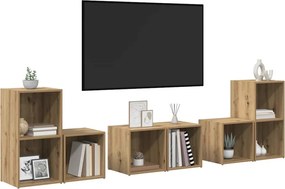 vidaXL Σετ επίπλου τηλεόρασης 6 pcs Artisan Oak Επεξεργασμένο ξύλο