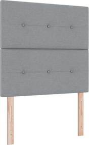 vidaXL Ρυθμιζόμενη Κρεβατοκεφαλή με κεφαλάρι Ανοιχτό γκρι 90 cm ύφασμα