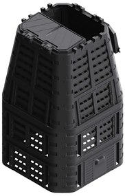 vidaXL Κάδος Κομποστοποίησης Μαύρος 93,3 x 93,3 x 146 εκ. 1000 Λίτρων