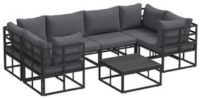 vidaXL Σετ Καναπέ Κήπου 7 pcs Μαύρο Αλουμίνιο