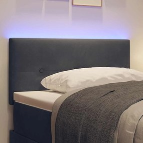 vidaXL Κεφαλάρι με φώτα λωρίδας LED με κεφαλάρι Γκρι 80 cm Βελούδο