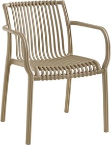 MODENA Πολυθρόνα Στοιβαζόμενη, PP-UV Protection Tortora   1τμχ