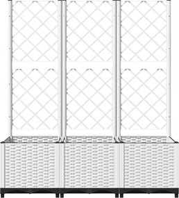 vidaXL Γλάστρα Κήπου Λευκό 120 x 40 x 136 cm