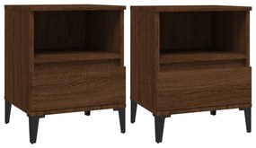vidaXL Κομοδίνα 2 τεμ. Καφέ Δρυς 40 x 35 x 50 εκ.