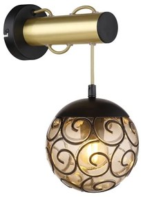 Απλίκα Φωτιστικό Τοίχου E27 Μαύρο-Χρυσό Fitz 15659W Globo Lighting-15659W-Μαύρο-Χρυσό 15659W
