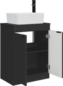vidaXL Ντουλάπα Νιπτήρα Mπάνιου Μαύρο 54 x 35 x 100 cm