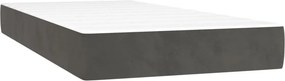 vidaXL Κρεβάτι Boxspring με Στρώμα Σκούρο Γκρι 200x200 εκ. Βελούδινο