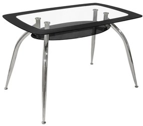 Τραπέζι HALTIA Χρώμιο/Μαύρο Γυαλί/Μέταλλο 120x75x75cm