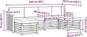 vidaXL Σειρά Καναπέ Εξωτερικού 6 pcs Άσπρο και Ανθρακί