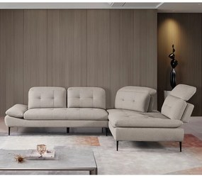 WOODWELL SELBY Καναπές Σαλονιού Αριστερή Γωνία, Ανακλινόμενα Κεφαλάρια, Ύφασμα Μπεζ 303x224x108cm H.88/106cm Ε945,12