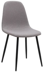 Καρέκλα τραπεζαρίας Iris Megapap ανοιχτό μπεζ ύφασμα - μεταλλικό μαύρο πόδι 43x50x85εκ.