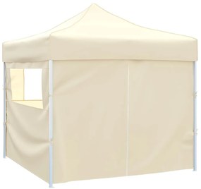 vidaXL Τέντα Πτυσσόμενη με 4 Πλευρικά Τοιχώματα Κρεμ 3 x 3 μ.