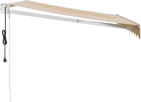 vidaXL Τέντα Πτυσσόμενη Αυτόματη Κίτρινη και Λευκή 3 x 2,5 μ.