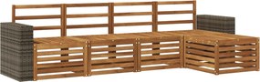 vidaXL Σειρά Καναπέ Εξωτερικού 5 pcs Φυσικό