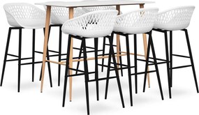 vidaXL Σετ Επίπλων Μπαρ 7 Τεμαχίων Λευκό