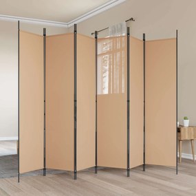 vidaXL Διαχωριστικό Δωματίου 6-Πάνελ Μπεζ 300 x 200 cm Ύφασμα