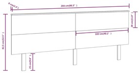 vidaXL Κεφαλάρι Κρεβατιού Μελί 204x6x82,5 εκ. από Μασίφ Ξύλο Πεύκου