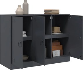 vidaXL Μπουφές Ανθρακί 99x39x73 εκ. από Ατσάλι