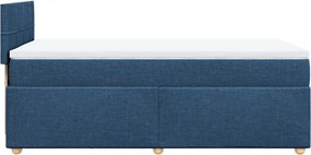 vidaXL Κρεβάτι Boxspring με Στρώμα Μπλε 100 x 200 εκ. Υφασμάτινο
