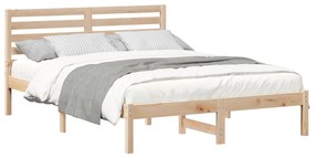 vidaXL Σκελετός Κρεβατιού Καφέ 120 x 190 cm Μασίφ ξύλο πεύκου