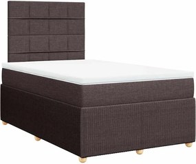 vidaXL Κρεβάτι Boxspring με Στρώμα Σκούρο Καφέ 120x200 εκ. Υφασμάτινο