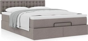 vidaXL Κρεβάτι-Μπαλκόνι με Στρώμα, Ύφασμα 140x190 εκ., Μπεζ