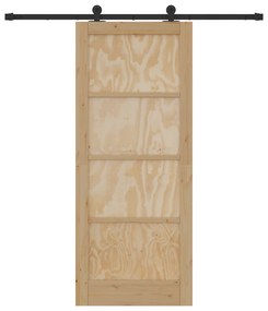 vidaXL Συσρόμενη Πόρτα με Σετ Εξαρτημάτων 83x202 εκ. Ξύλο Μασίφ Πεύκου