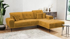 Γωνιακός καναπές Rapallo-Moustardi-Δεξιά