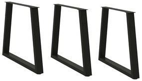 vidaXL Πόδια Τραπεζαρίας Σχήματος V 3 τεμ. Μαύρο 80x(72-73,3) εκ. Ατσάλι