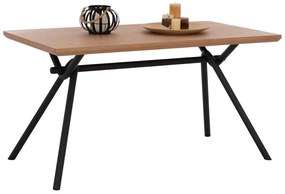 Τραπέζι Mandy HM9302.01 140x80x75cm Natural Mdf,Μέταλλο