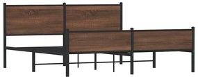 vidaXL Σκελετός Κρεβ. Χωρίς Στρώμα Καφέ Δρυς 180x200 εκ. Μεταλλικό