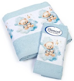 Πετσέτες Βρεφικές Cute Bear 301 (Σετ 2τμχ) Sky Blue DimCol Σετ Πετσέτες 70x140cm 100% Βαμβάκι