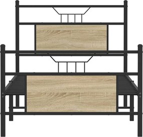 vidaXL Πλαίσιο Κρεβ. Χωρ. Στρώμα Sonoma Δρυς 90x200 εκ. Επεξ. Ξύλο